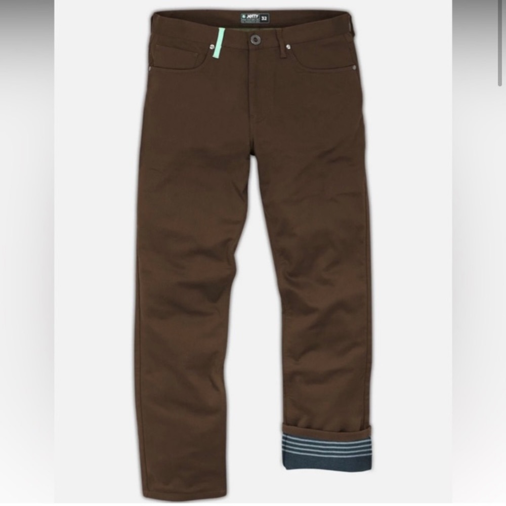 Jetty Mariner Flannel Lined Brown Jeans Pants 31